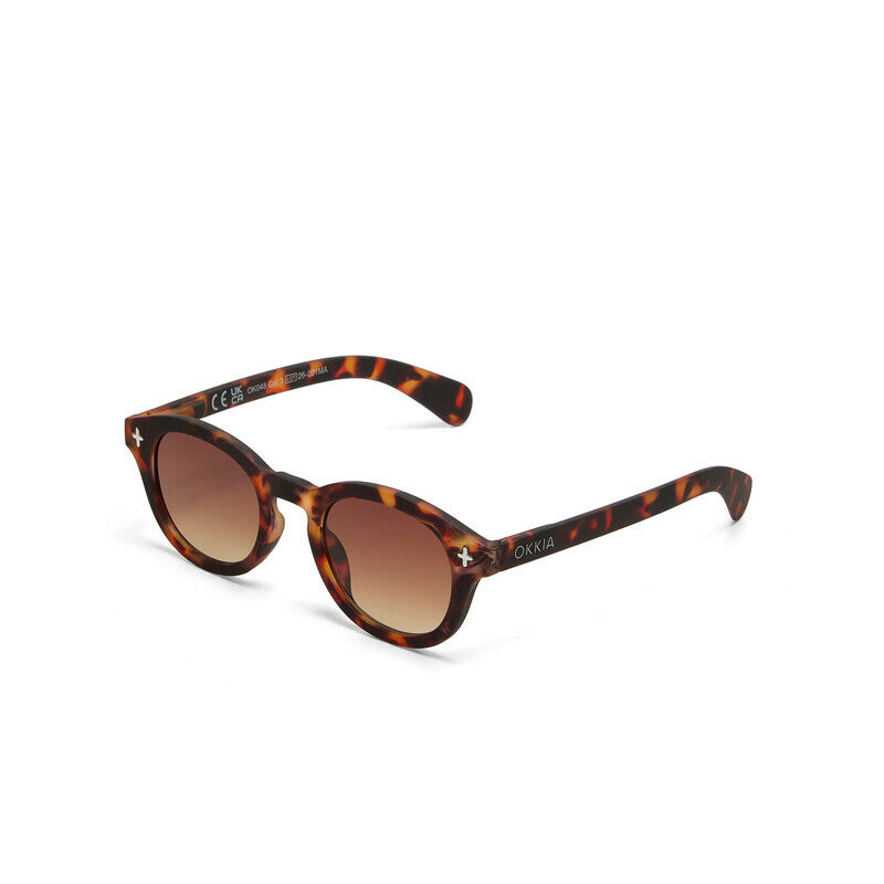 OKKIA Milano Occhiali da Sole Unisex Rotondo Avana