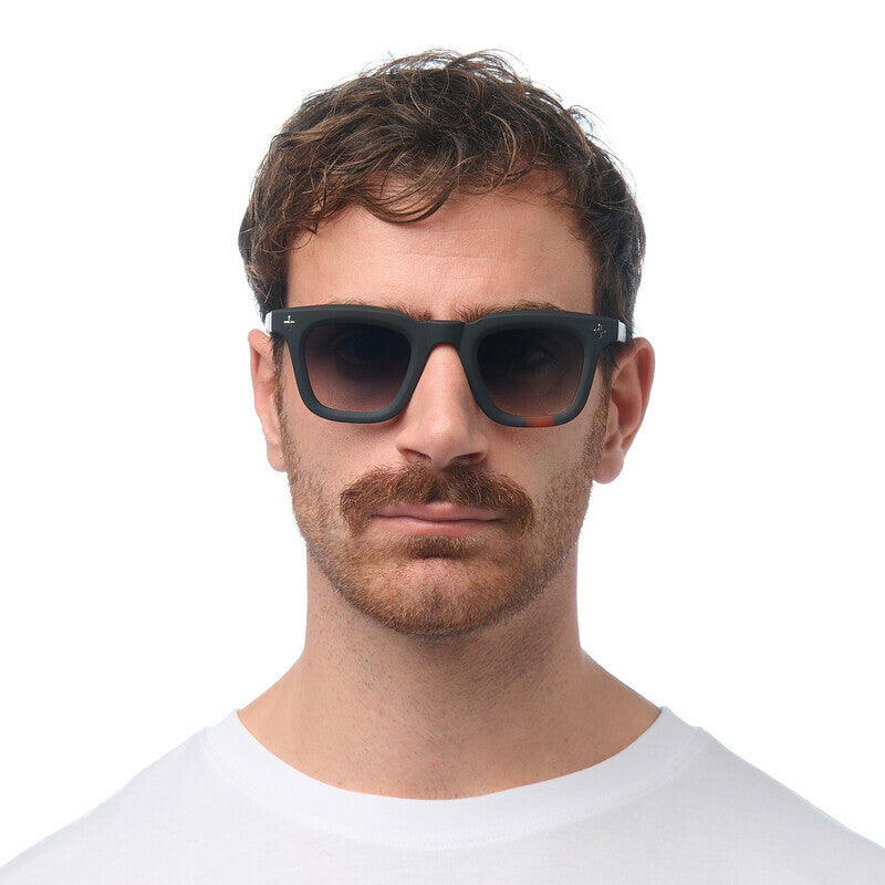 OKKIA Firenze Occhiali da Sole Unisex Rotondo Avana Nero Lenti Verdi