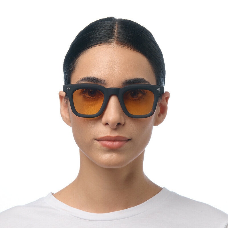 OKKIA Firenze Occhiali da Sole Unisex Rotondo Avana Nero Lenti Gialle