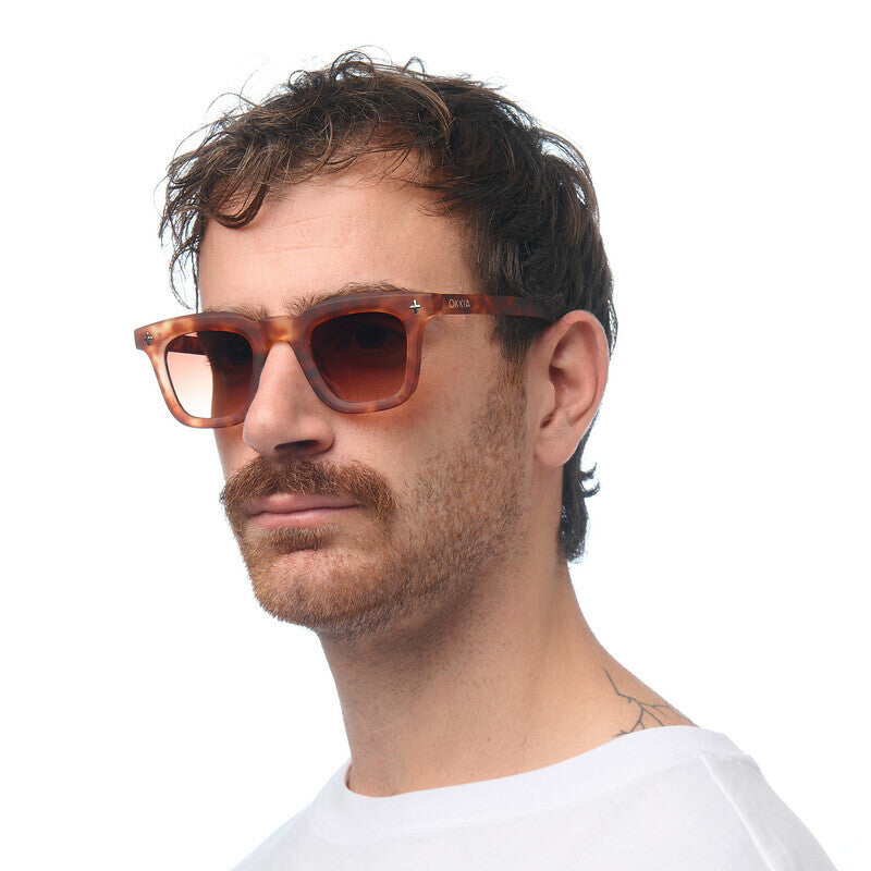 OKKIA Firenze Occhiali da Sole Unisex Rotondo Sahara Avana