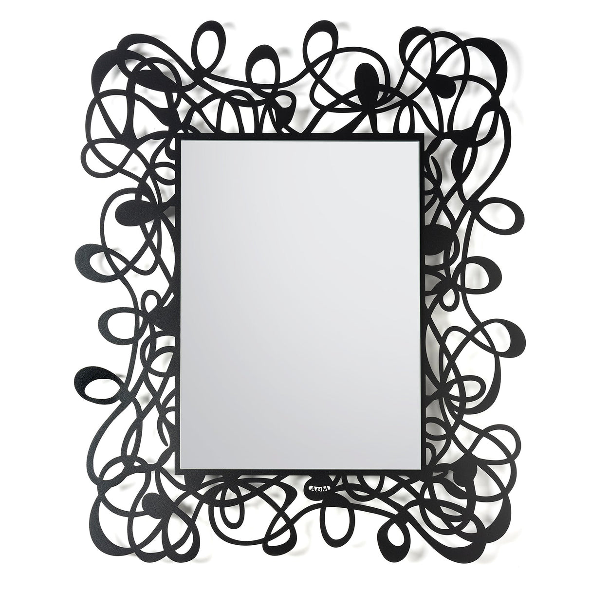 ARTI & MESTIERI Specchio da Parete Scarabocchio 80x96cm Nero