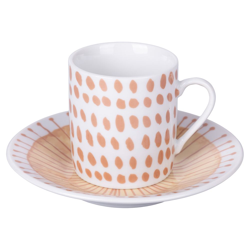 VILLA D'ESTE HOME TIVOLI Marea Tazza Caffè con Piattino Set 6 Tazzine 100ml Porcellana