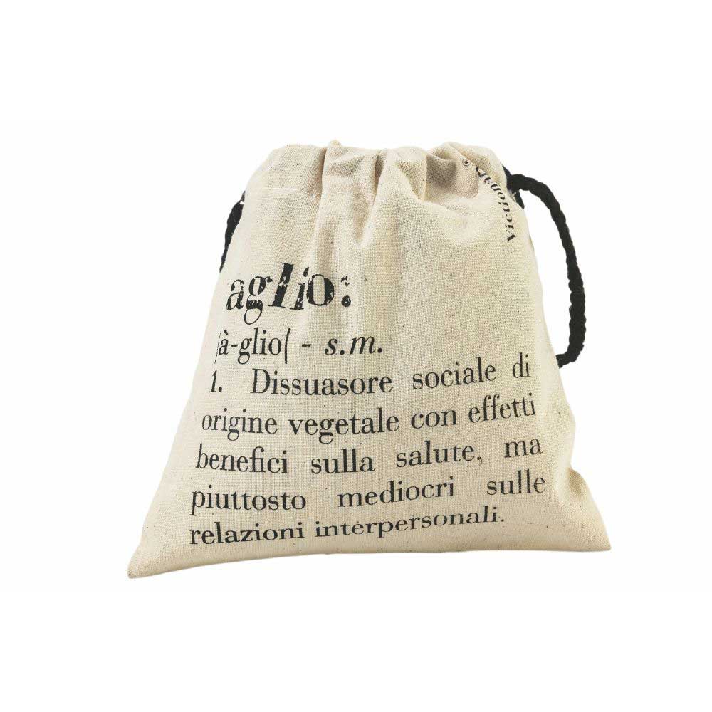 VILLA D'ESTE HOME TIVOLI Sacchetto Aglio Garlic 15x15cm in Cotone