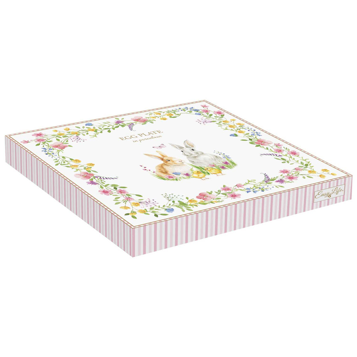 EASY LIFE Portauova in Porcellana a 6 Spazi 21cm in Color Box Happy Easter