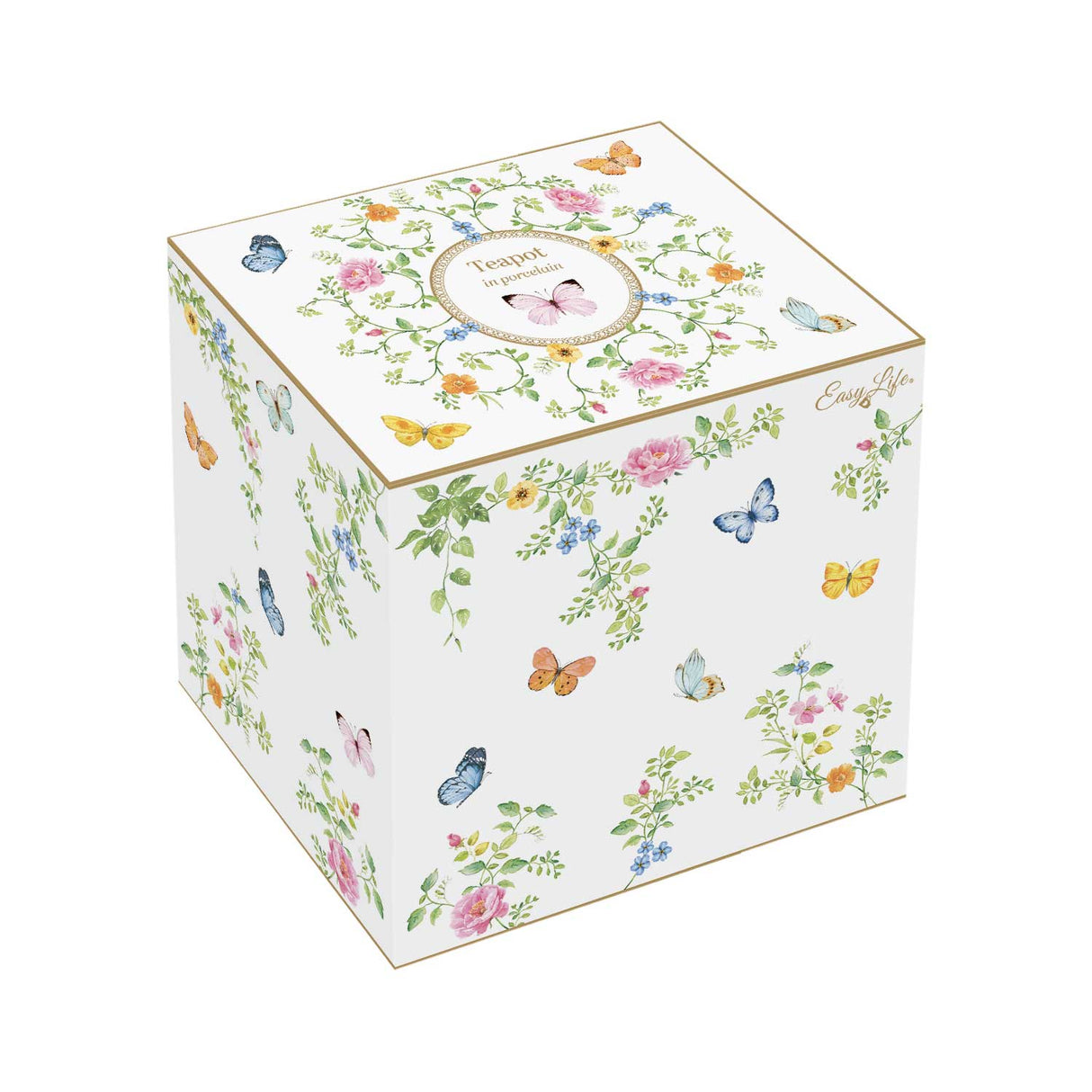 EASY LIFE Teiera 900ml in Porcellana in Color Box Dancing Butterflies