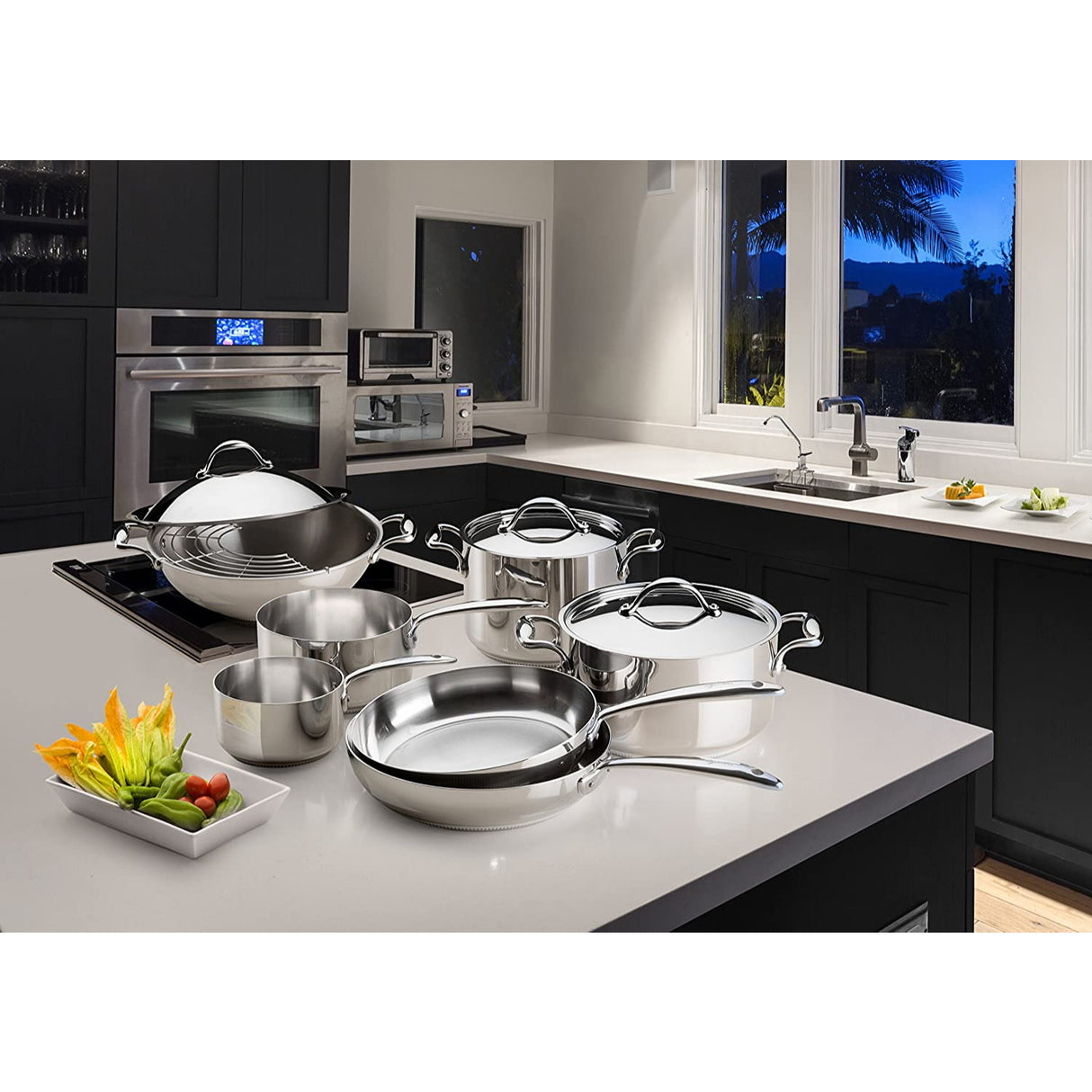 LAGOSTINA Accademia Low Casserole 2 Handles w/Lid 26cm Stainless Steel