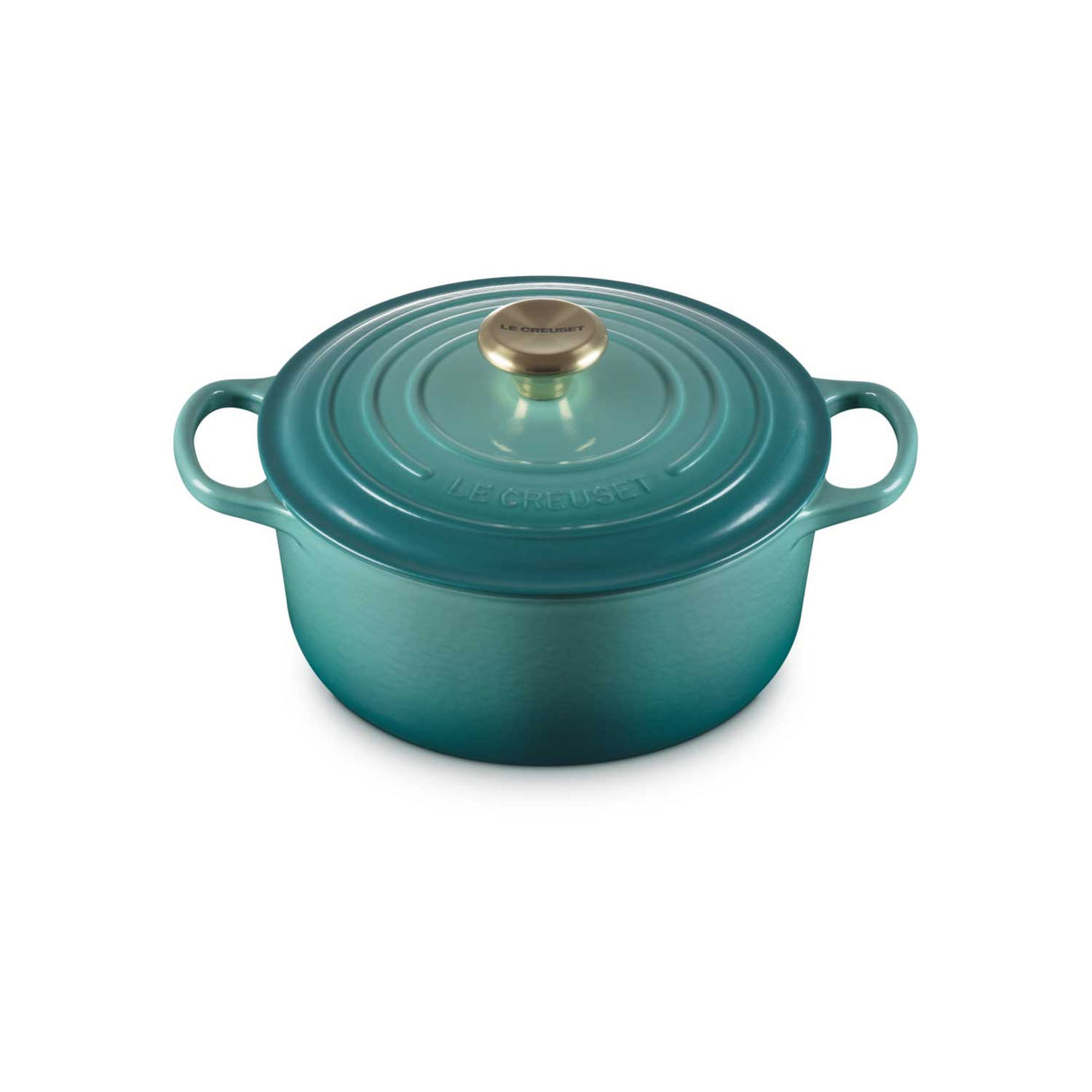 LE CREUSET Cocotte Rotonda Evolution 24cm Blu Riviera Ghisa Vetrificata