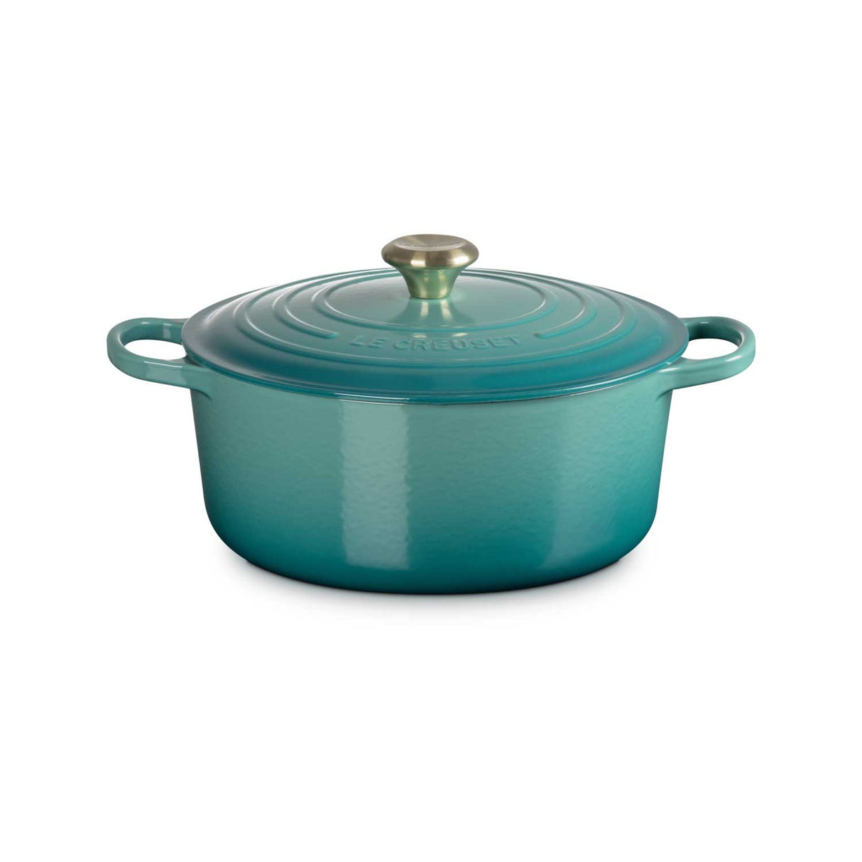 LE CREUSET Cocotte Rotonda Evolution 28cm Blu Riviera Ghisa Vetrificata