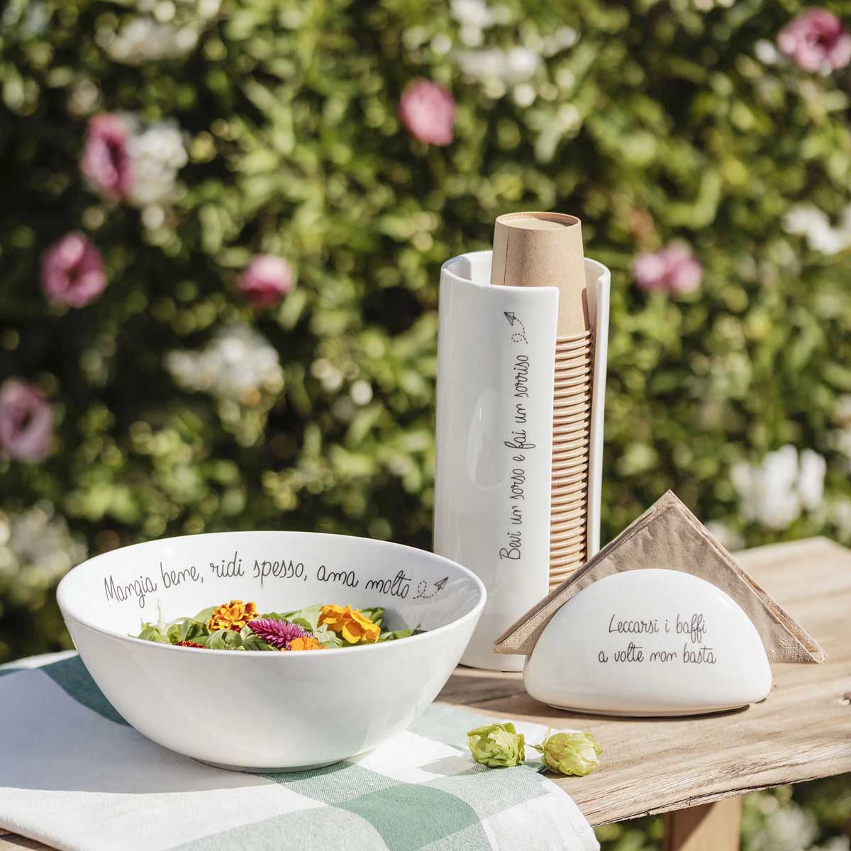 LA PORCELLANA BIANCA Gli Onesti Porta Bicchieri 21x9cm Bianco