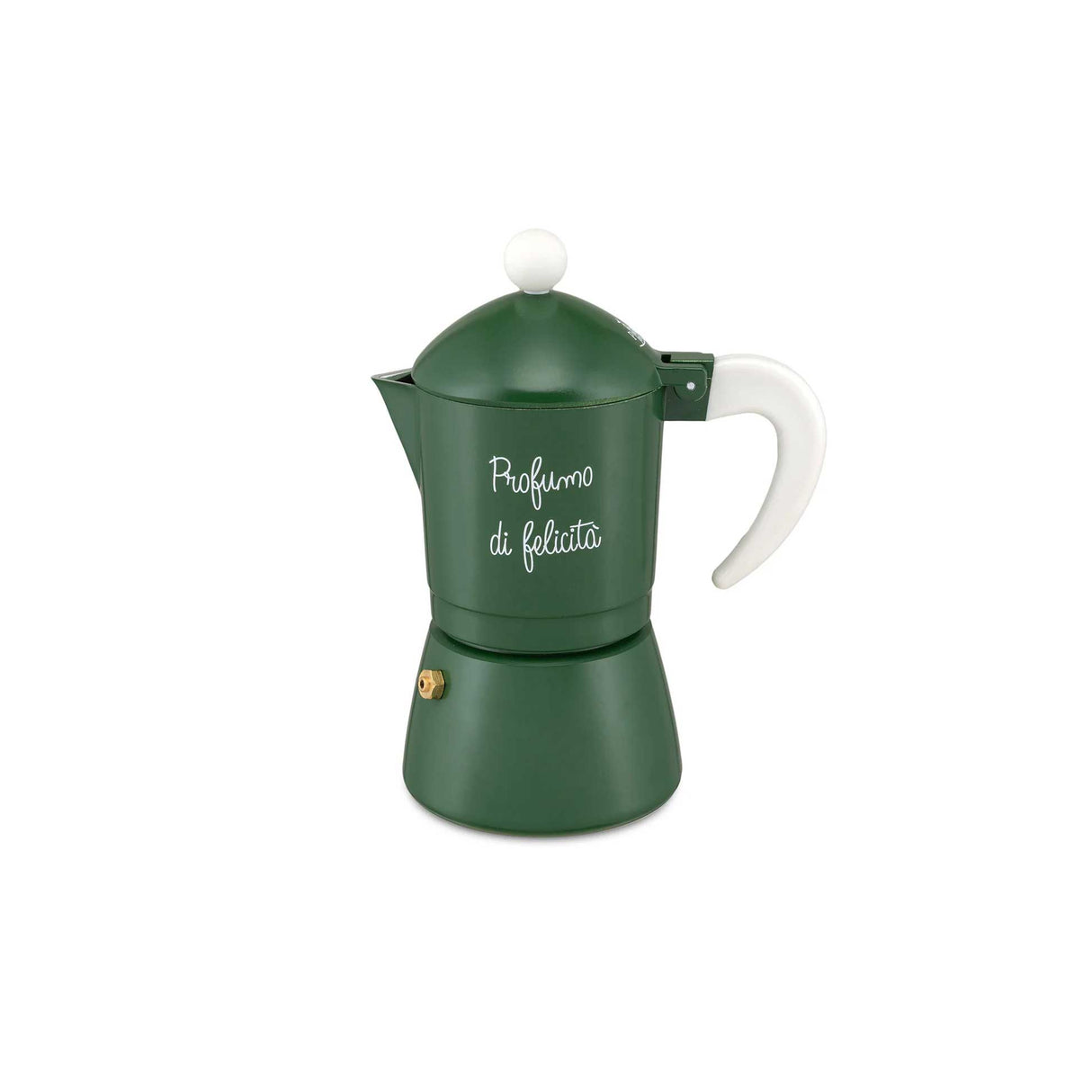 LA PORCELLANA BIANCA Gli Onesti Caffettiera Moka 3 Tazze in Metallo Verde