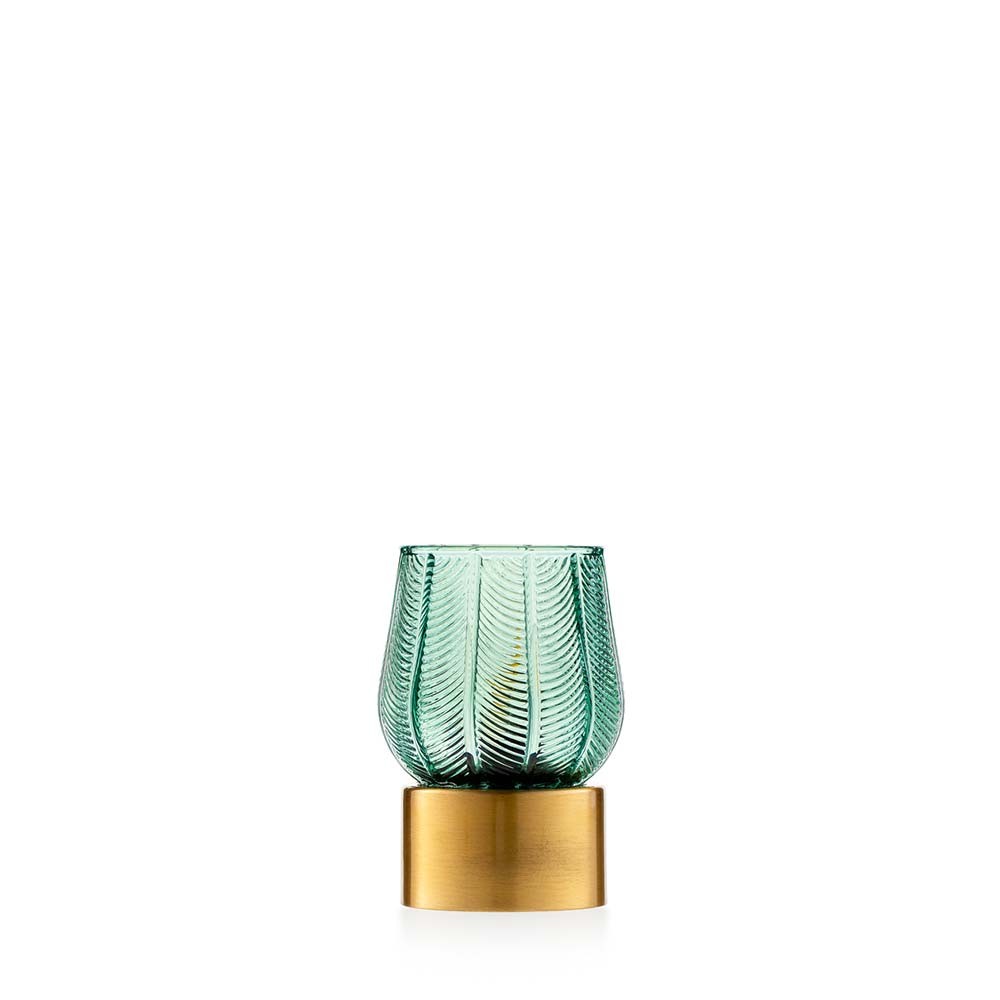 EMÒ ITALIA Lampada a Foglie in Vetro Verde 8,5x12cm