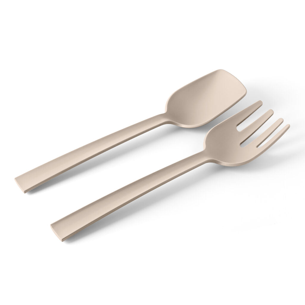 Posate per insalata Blim Plus in polipropilene color moka grey 29 cm