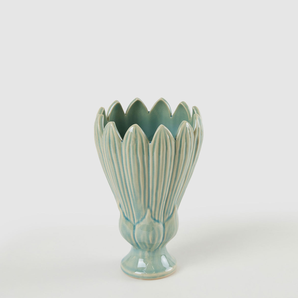 EDG Enzo De Gasperi Vaso Freaky Tulipano 21x13,5cm Blu Ceramica