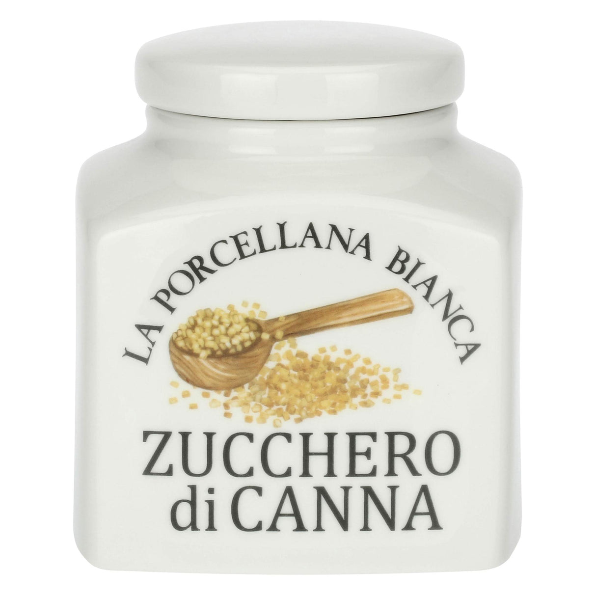 LA PORCELLANA BIANCA Conserva Barattolo Deco Zucchero di Canna 1,1L Bianco Porcellana