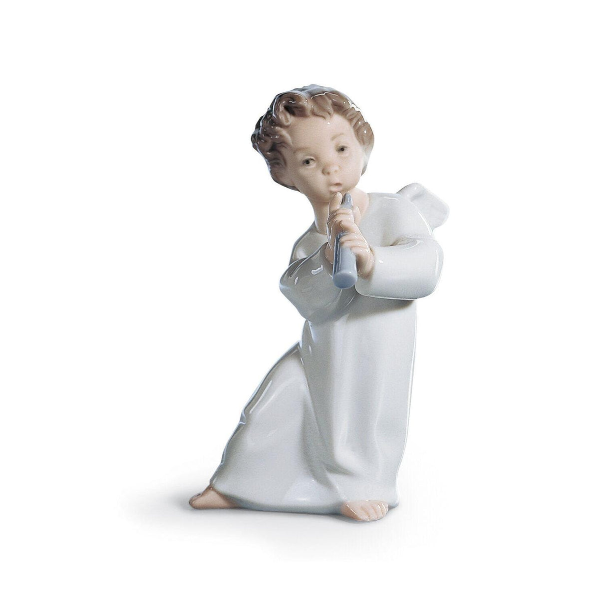 LLADRO' Figurina Angioletto con Flauto 16x8cm Porcellana