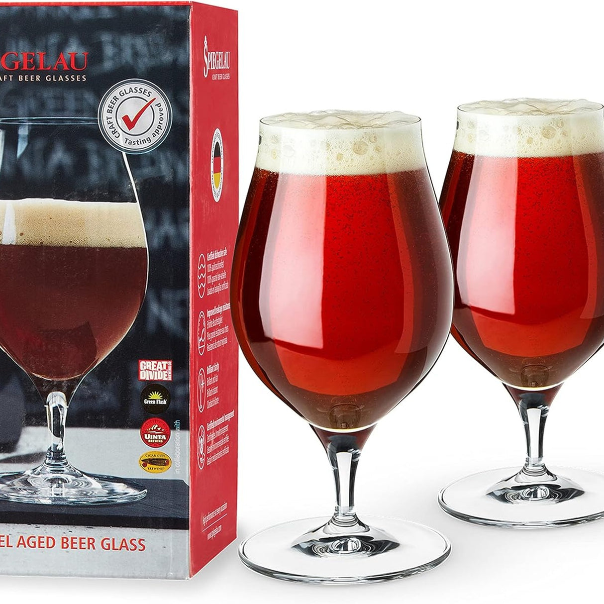 SPIEGELAU Craft Beer Glasses Bicchiere da Birra Invecchiata in Botte in Cristallo Set 2 Pezzi 480ml