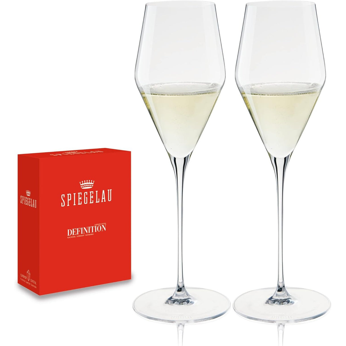 SPIEGELAU Definition Calice da Champagne in Cristallo Set 2 Pezzi 250ml