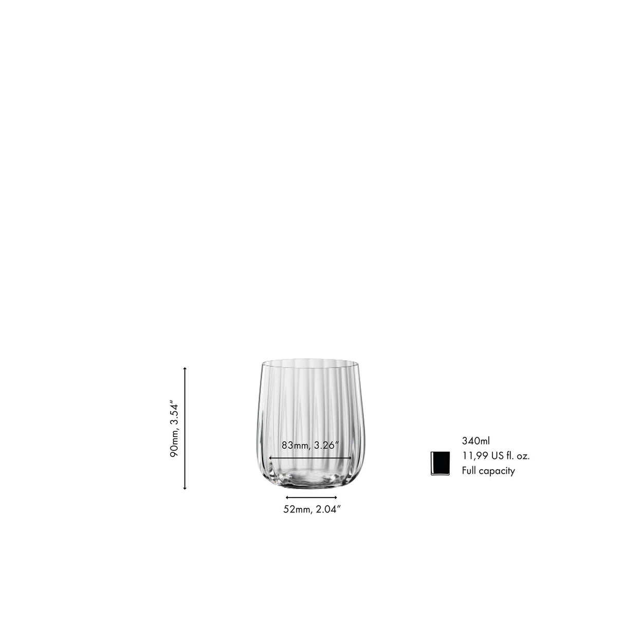 SPIEGELAU Lifestyle Tumbler Basso in Cristallo Set 4 Pezzi 340ml