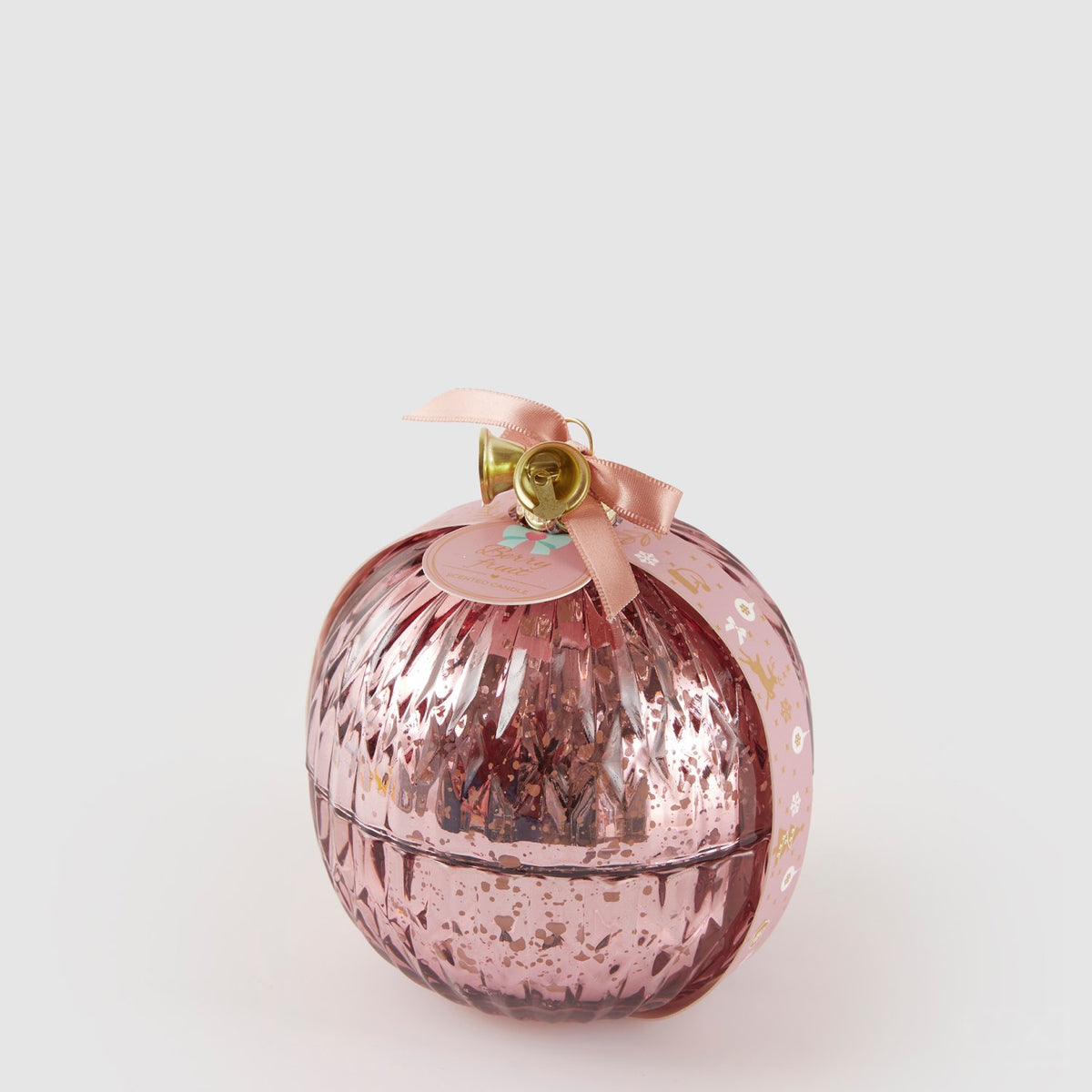 EDG Enzo De Gasperi Candela Natalizia Profumata a Sfera Rosa antico in Vetro e Cera 11cm
