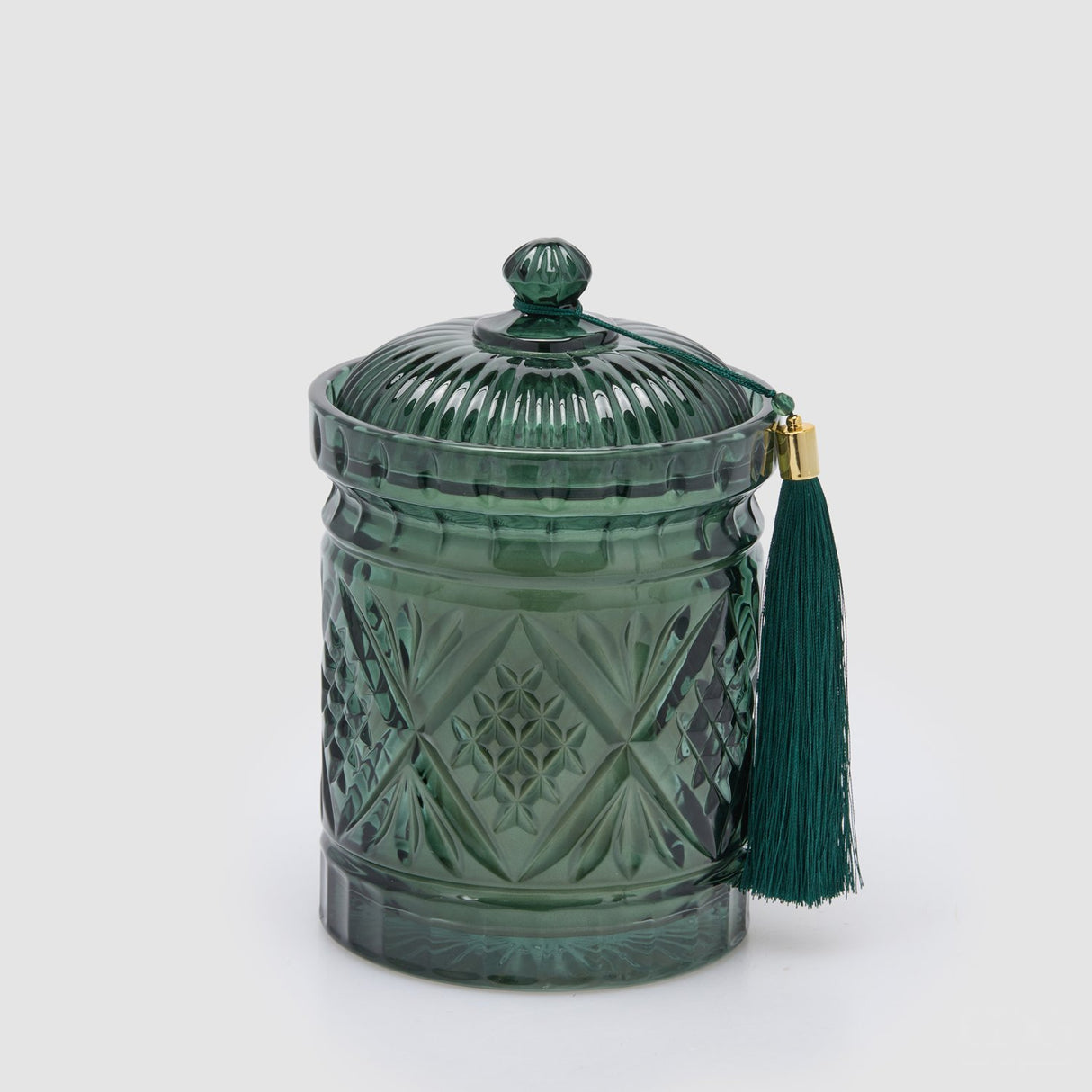 EDG Enzo De Gasperi Candela Natalizia Profumata Crystal con Nappina Verde in Vetro e Cera 18x12cm