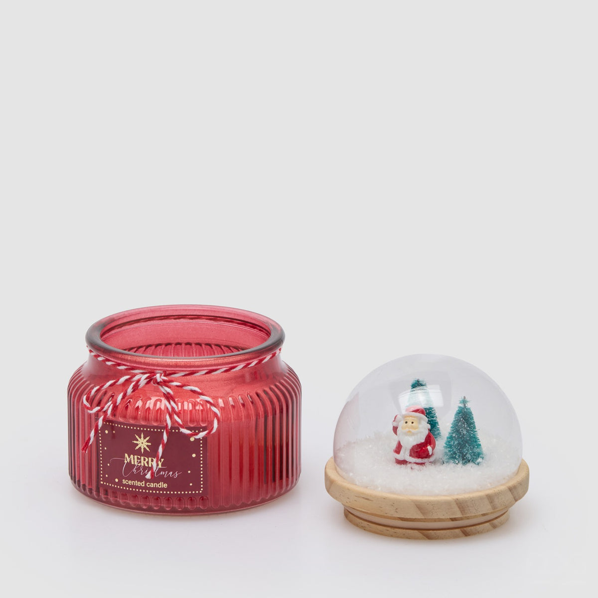 EDG Enzo De Gasperi Candela Natalizia Profumata a Cupola Bordeaux in Vetro e Cera 12,5x10cm