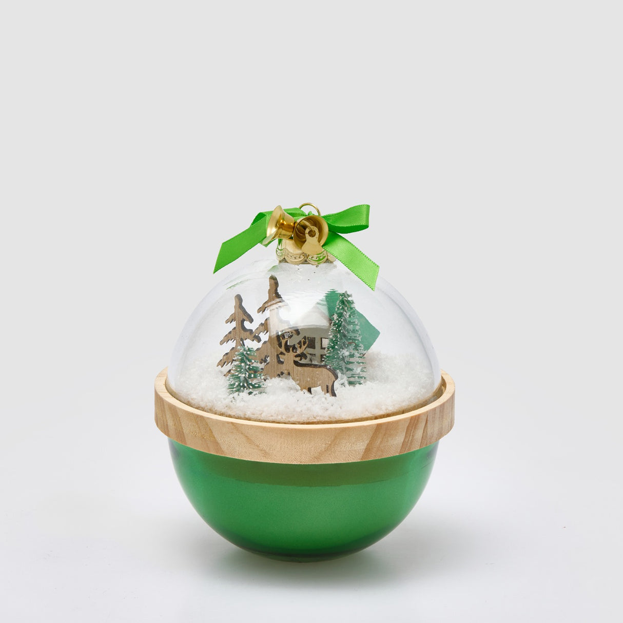 EDG Enzo De Gasperi Candela Natalizia Profumata a Cupola Verde in Vetro e Cera 12x11cm