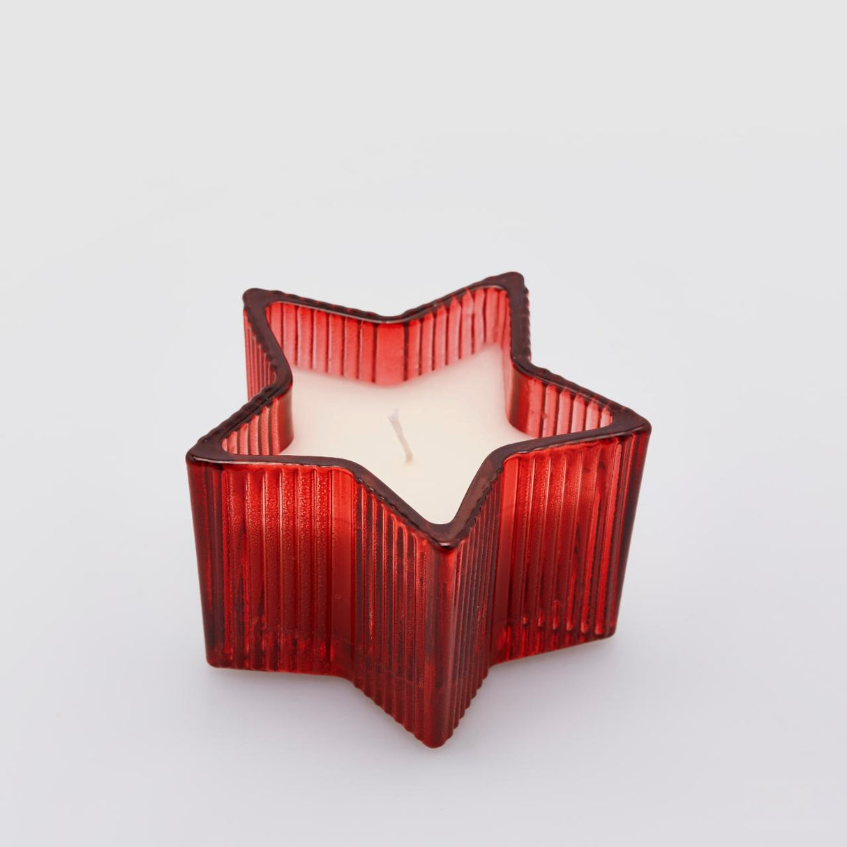 EDG Enzo De Gasperi Candela Natalizia a Stella Profumata Bordeaux scuro in Vetro e Cera 6,5x10,5cm