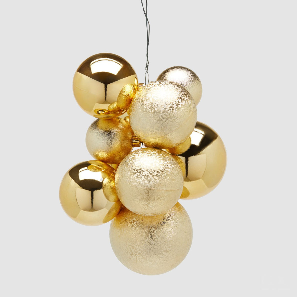 EDG Enzo De Gasperi Grappolo di Palline Natalizie Groovemix Oro in Plastica