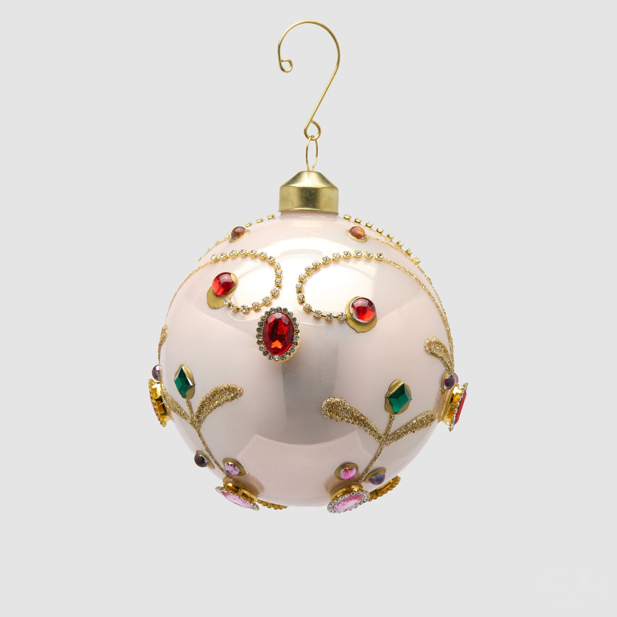EDG Enzo De Gasperi Pallina di Natale Gemme Rosa in Vetro 10cm