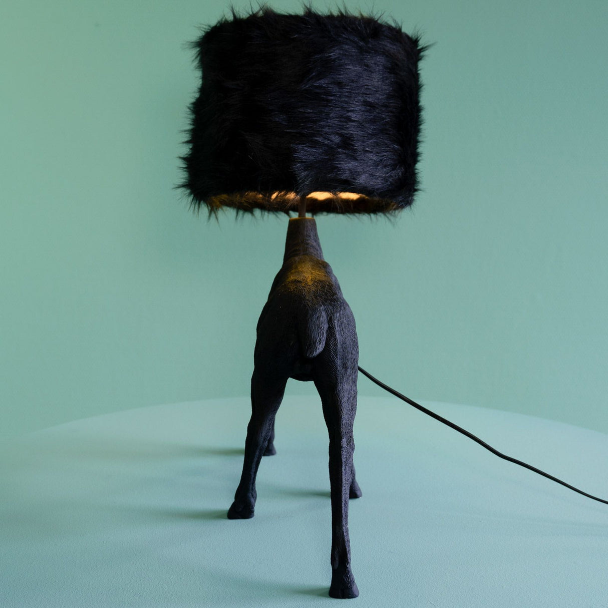 WERNS Lampada da Tavolo Hirsch Cervo Nero 61x26x55cm