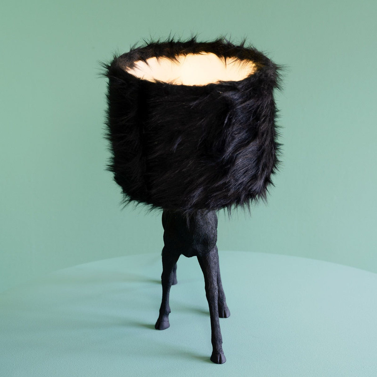 WERNS Lampada da Tavolo Hirsch Cervo Nero 61x26x55cm