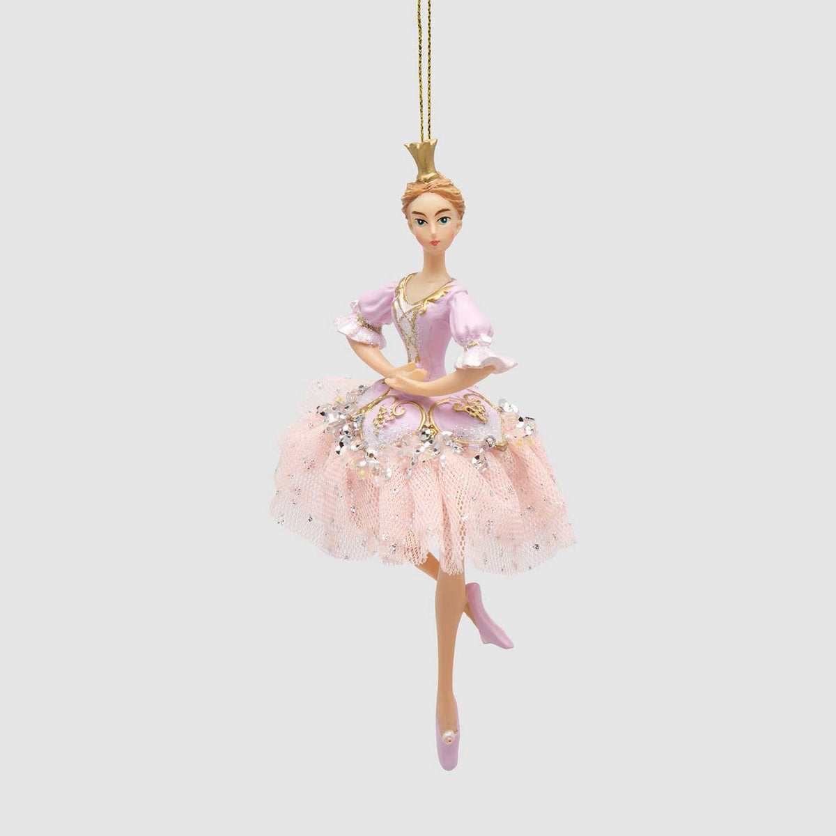 EDG Enzo De Gasperi Addobbo Natalizio Ballerina Rosa chiaro in Poliresina 15cm