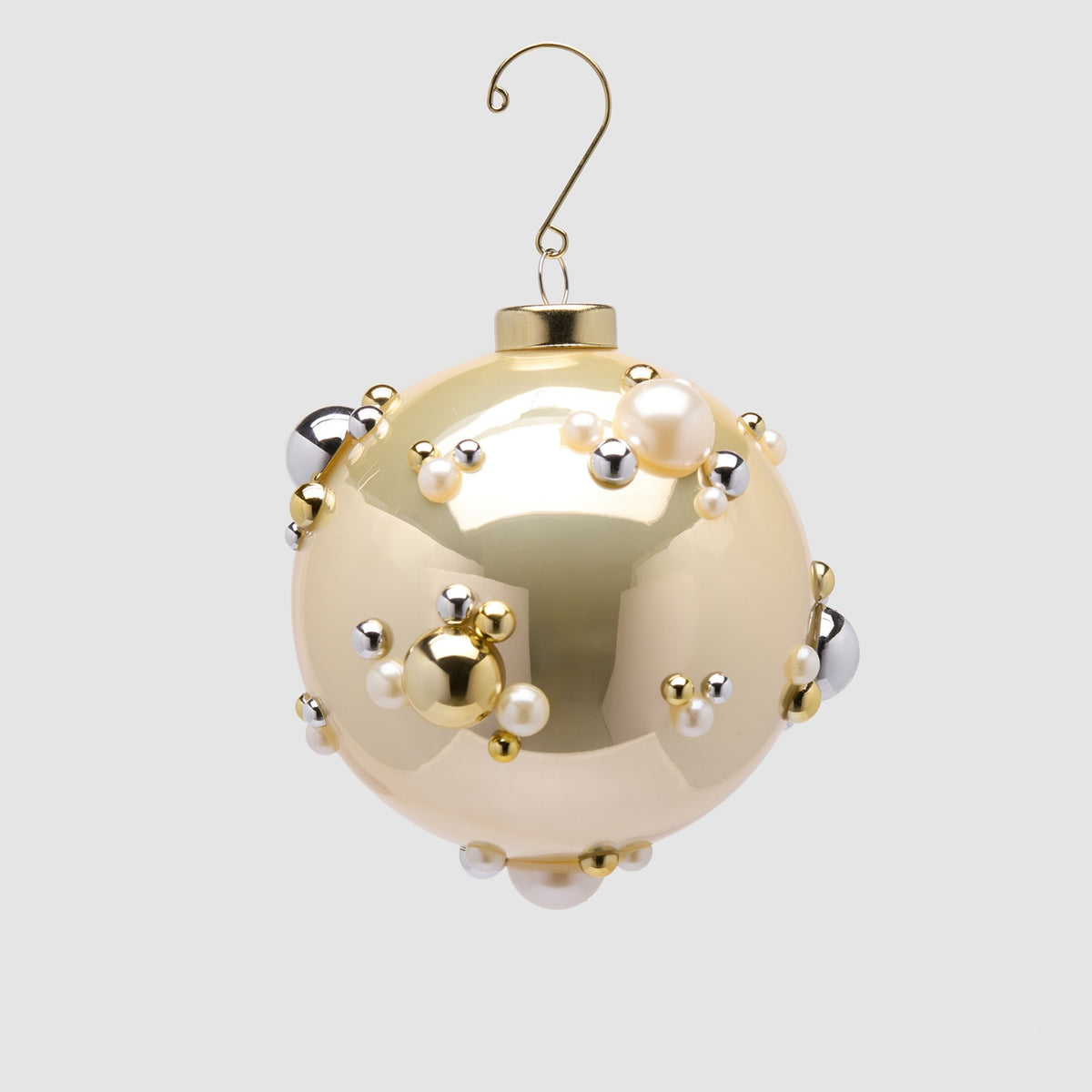 EDG Enzo De Gasperi Pallina di Natale Bolle Oro chiaro in Vetro 10cm
