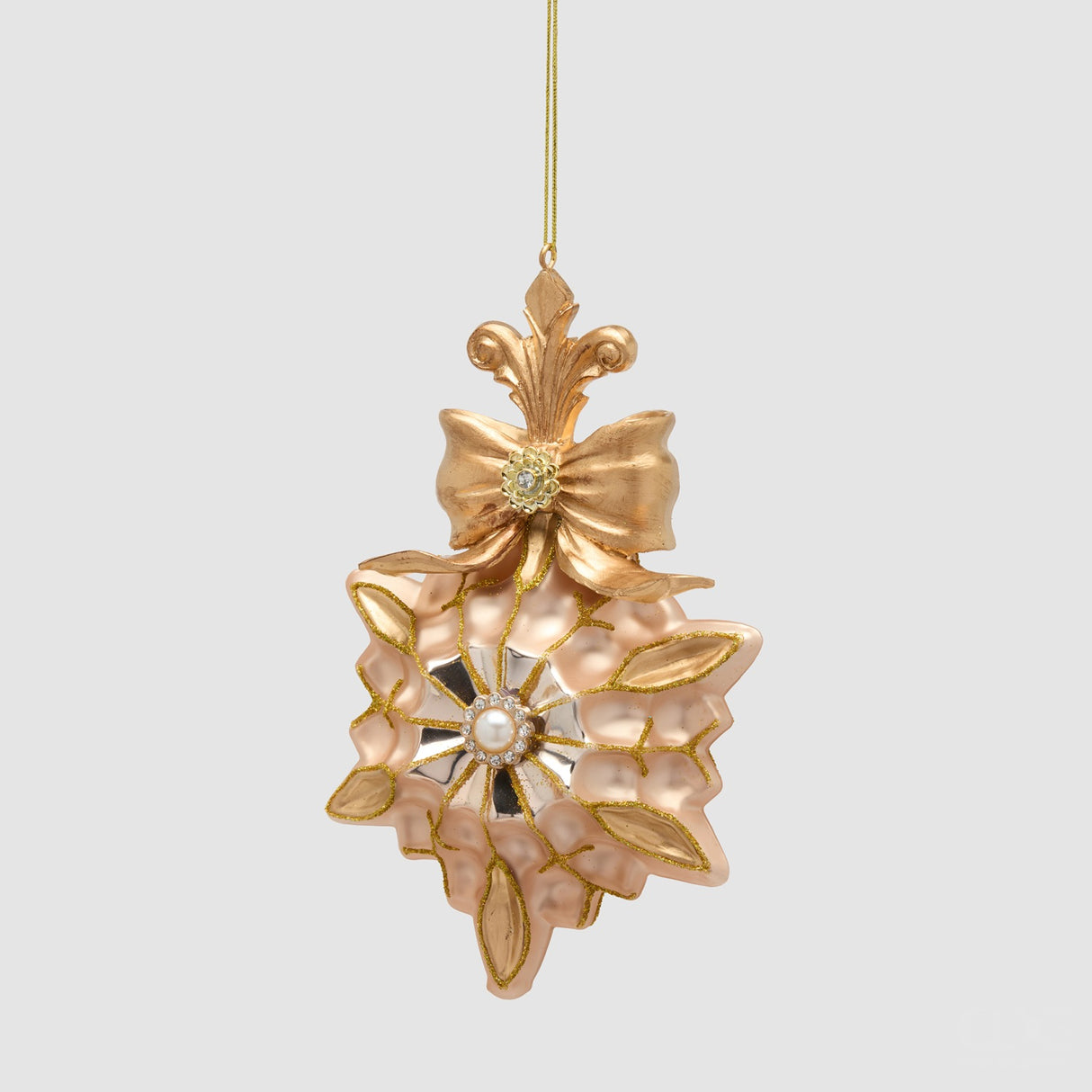 EDG Enzo De Gasperi Addobbo Natalizio a Stella Oro in Vetro 17,5x12cm