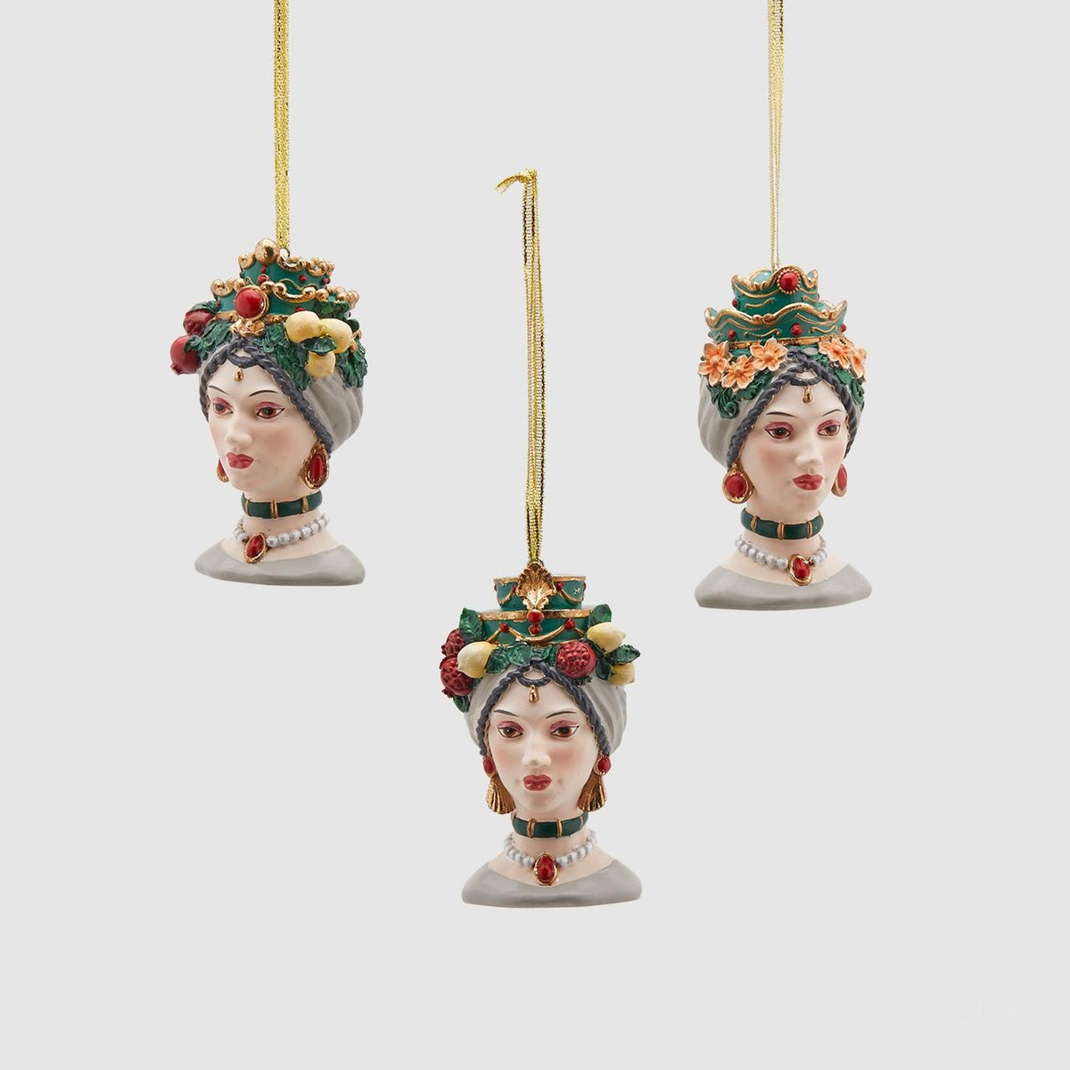 EDG Enzo De Gasperi Addobbo Natalizio Testa Siciliana Verde in Poliresina 10cm 1 Pezzo