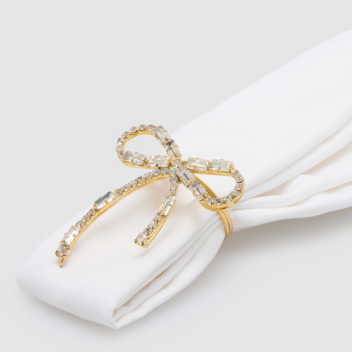 EDG Enzo De Gasperi Portatovagliolo Natalizio con Fiocco Oro chiaro in Metallo 9x4cm