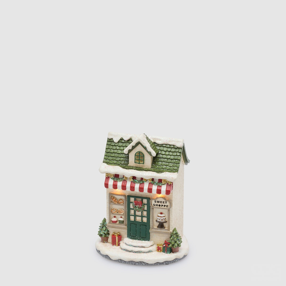 EDG Enzo De Gasperi Diorama Natalizio Casetta Luminosa a LED Verde e Rosso in Plastica 15,5x10,5x8cm