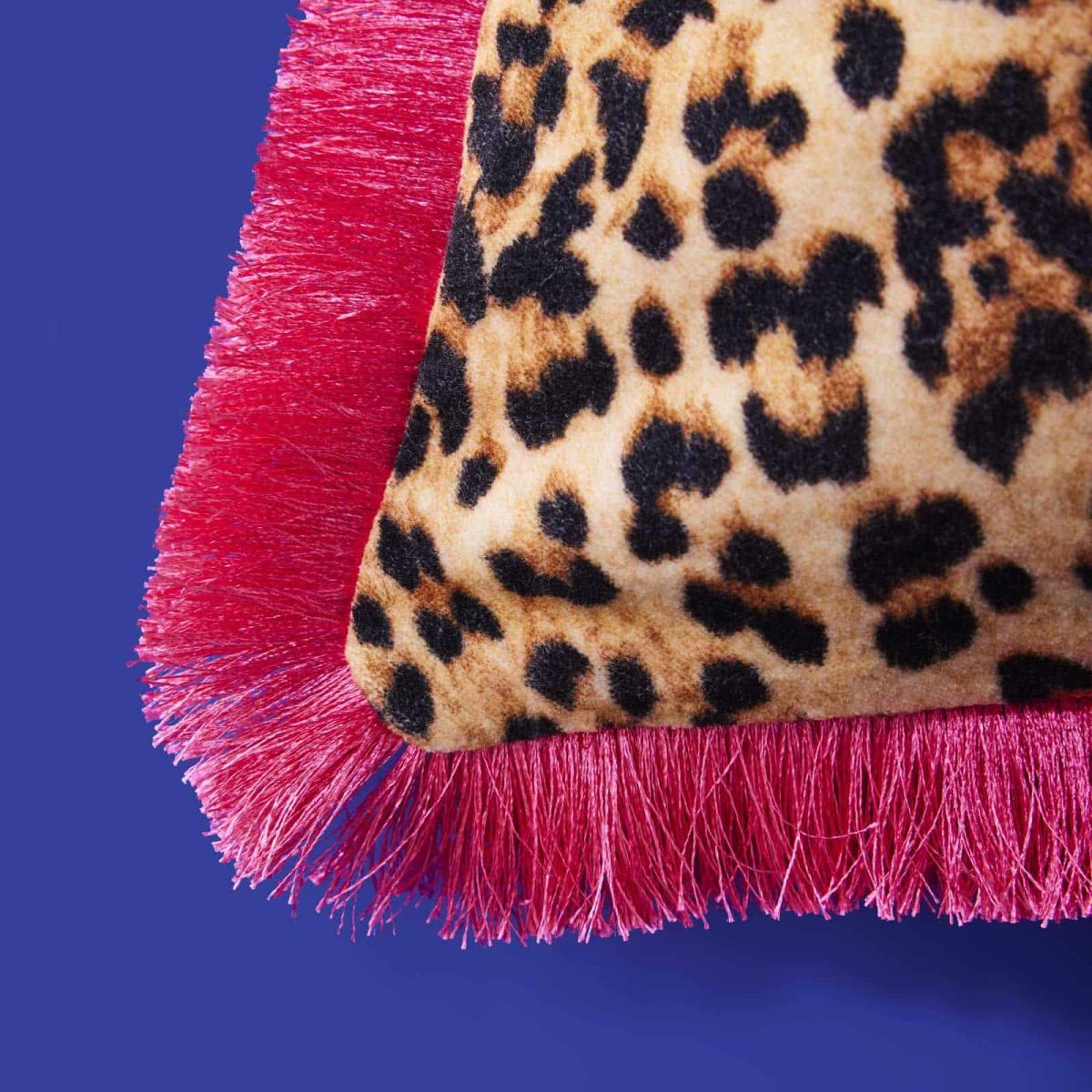 WERNS Cuscino Jungle Love Velluto con Frange 45x45cm Leopardato