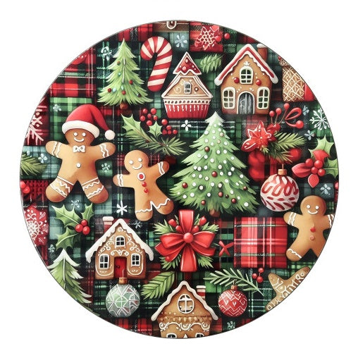 BRANDANI Sottopiatto Natalizio Gingerbread Tartan in Polipropilene 40cm
