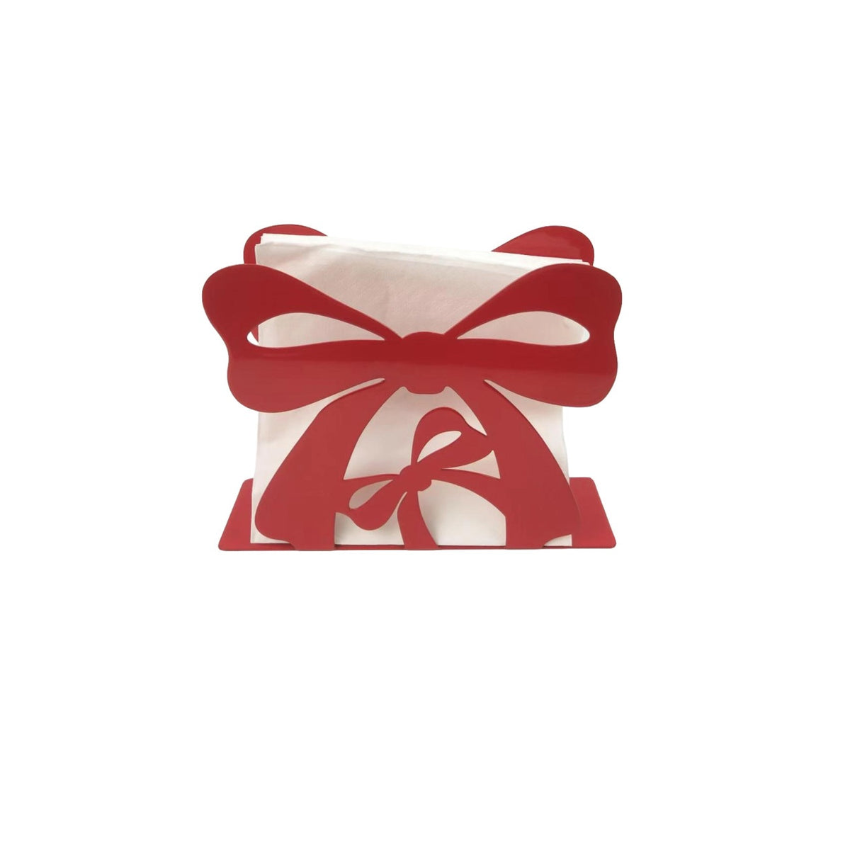 BRANDANI Portasalviette Natalizio Fiocco Rosso in Metallo 14,5cm