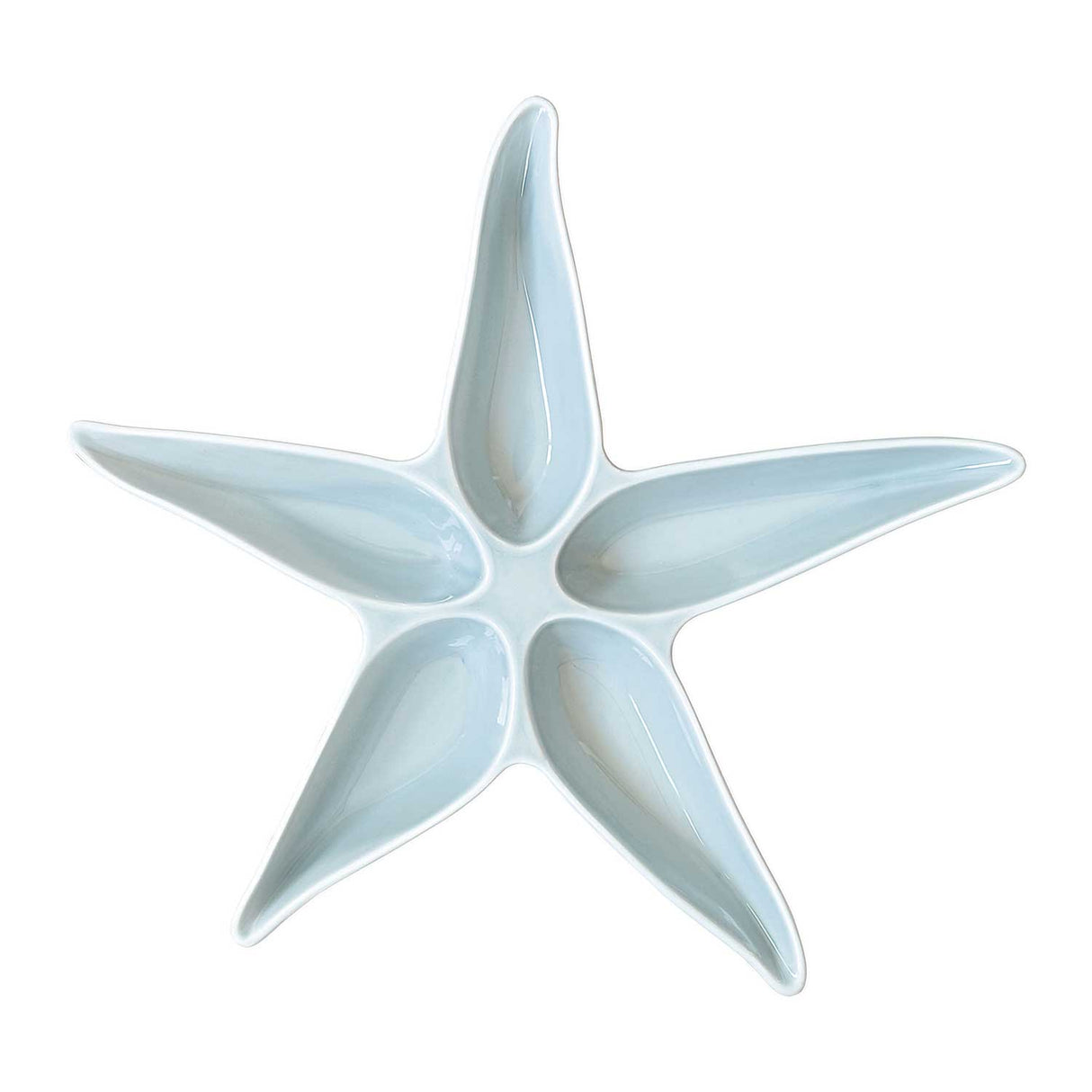 Antipastiera Stella Marina Easy Life in porcellana azzurra 36,5 cm