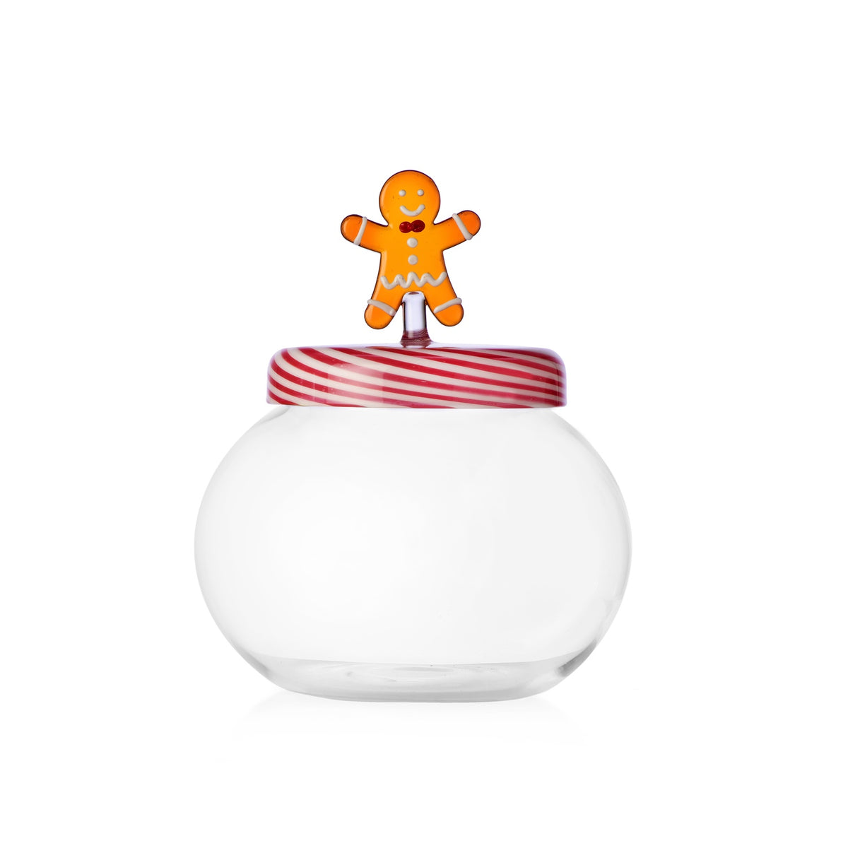 ICHENDORF Biscottiera Natalizia Sweet & Candy Mr Pan di Zenzero in Vetro Borosilicato 16,5cm
