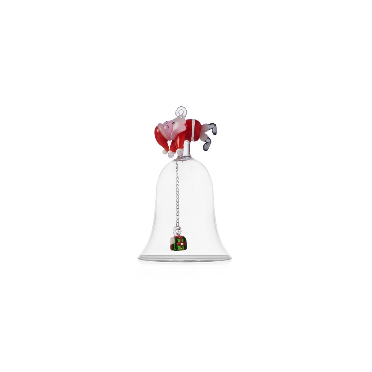 ICHENDORF Campana Natalizia Christmas Tales Babbo Natale Addormentato in Vetro Borosilicato 10cm