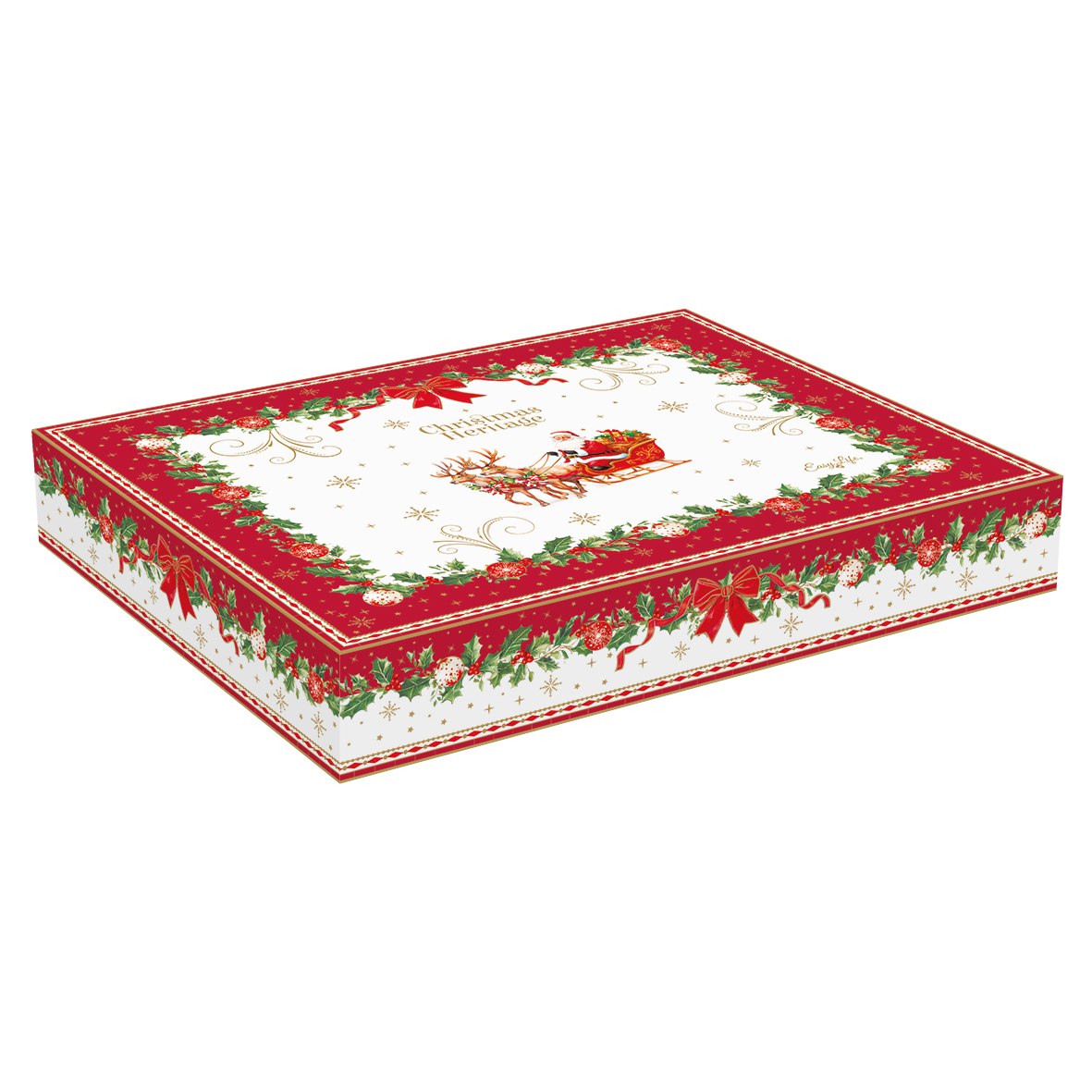 EASY LIFE Piatto Natalizio a Forma di Abete Christmas Heritage in Porcellana 28,5x21,5cm