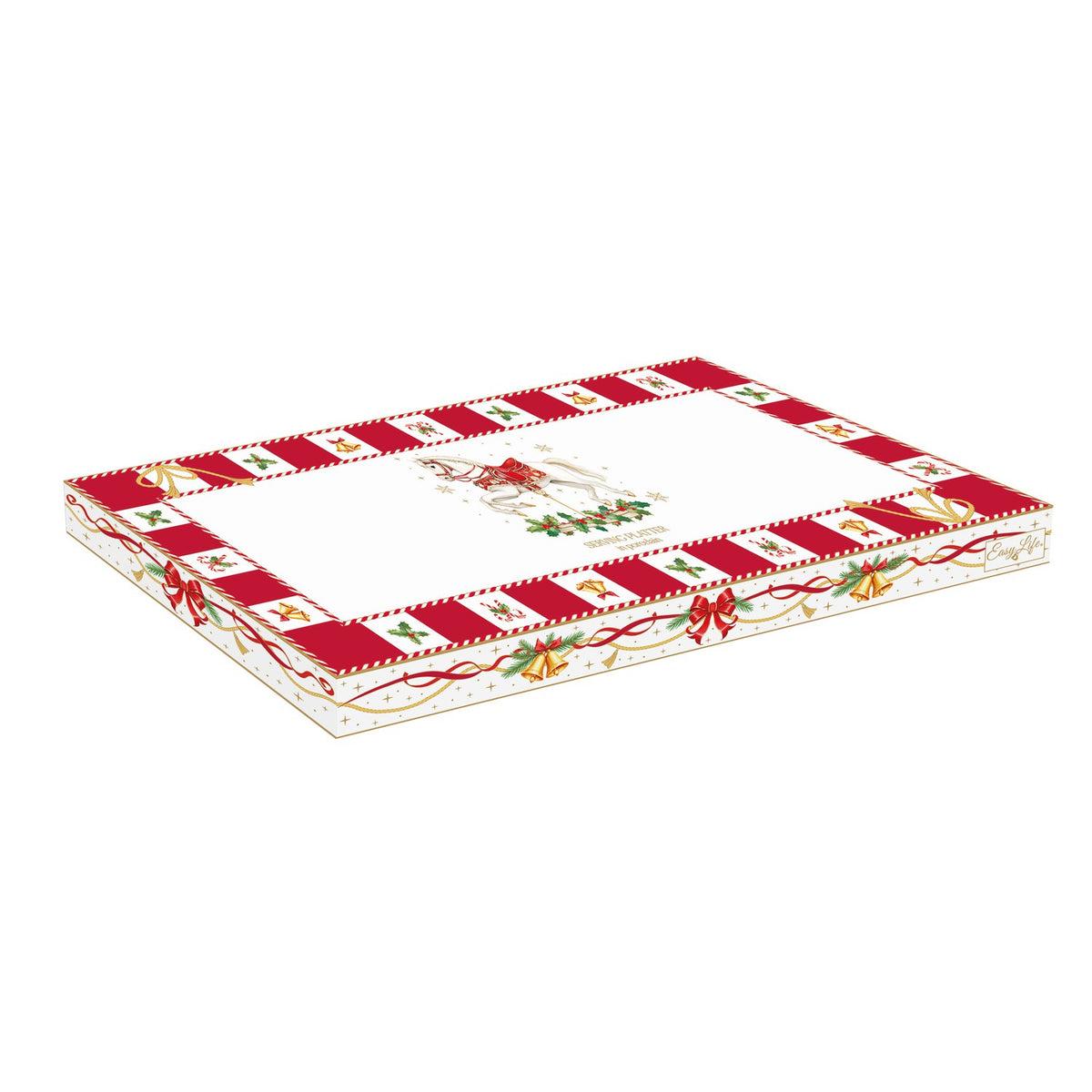 EASY LIFE Vassoio Natalizio Christmas Tale in Porcellana 35 cm