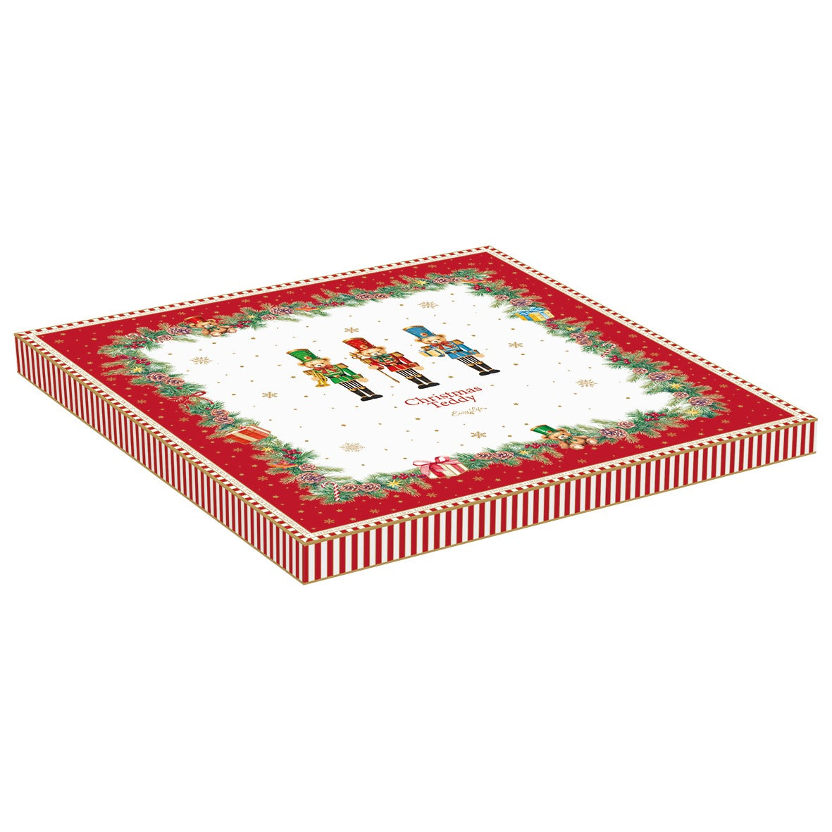 EASY LIFE Piatto Torta Natalizio Christmas Teddy in Porcellana 32cm