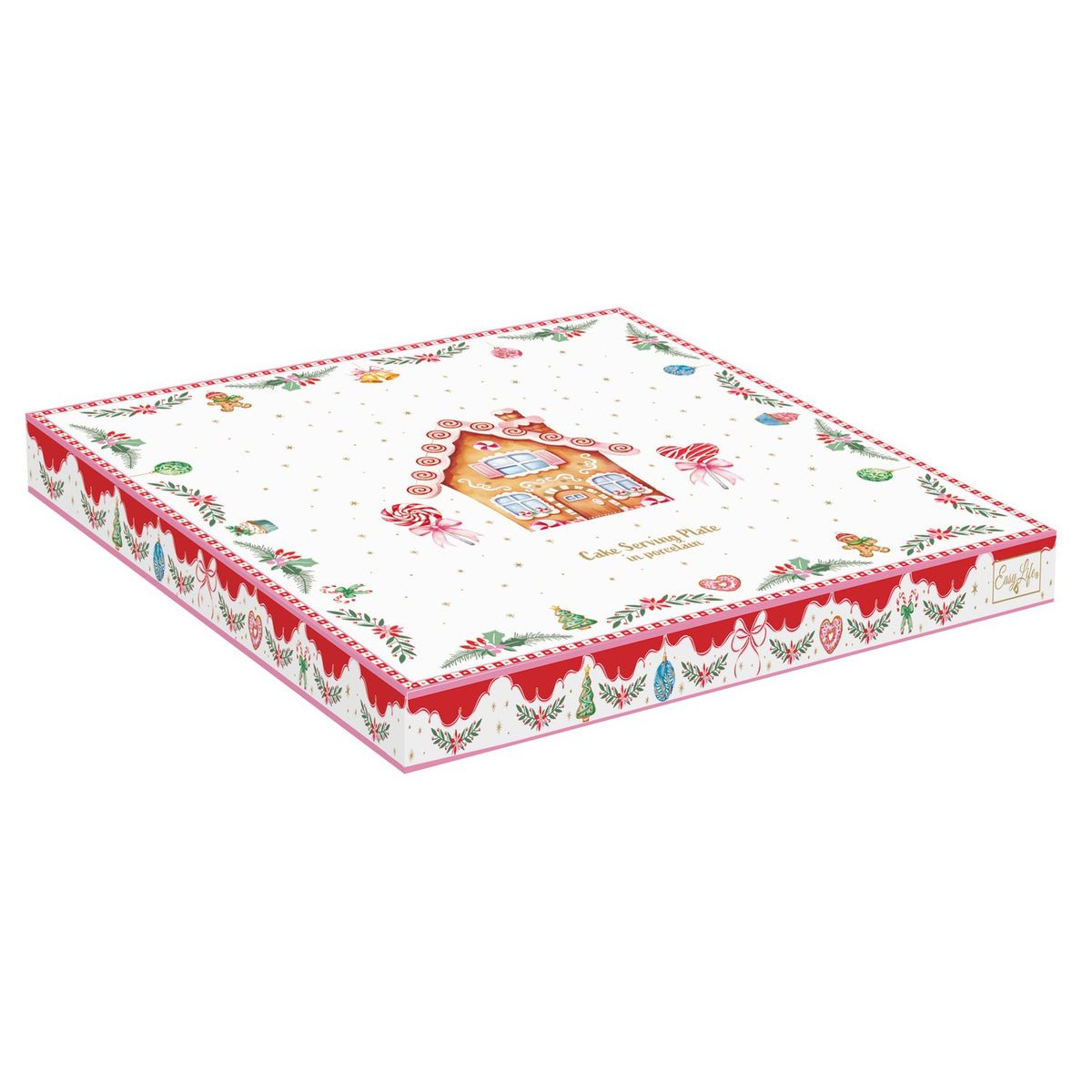 EASY LIFE Piatto Torta Natalizio Sweet Christmas in Porcellana 32cm
