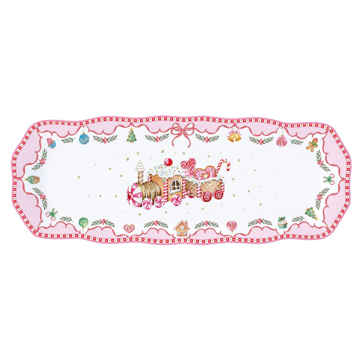 EASY LIFE Vassoio Natalizio Sweet Christmas in Porcellana 37 cm