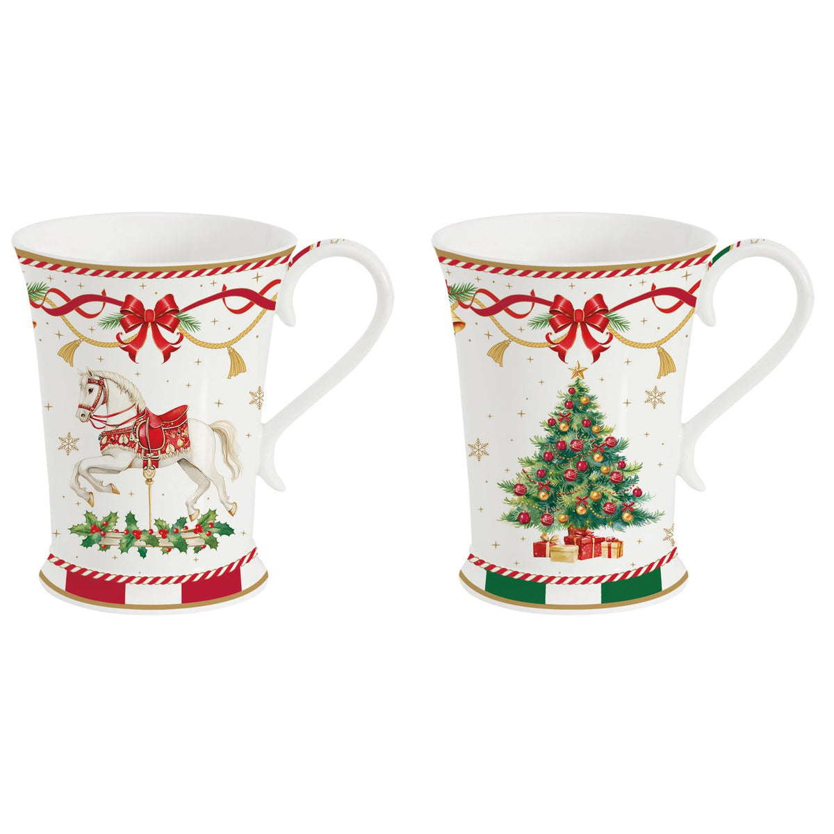 EASY LIFE Set 2 Tazze Natalizie Christmas Tale in Porcellana 300 ml