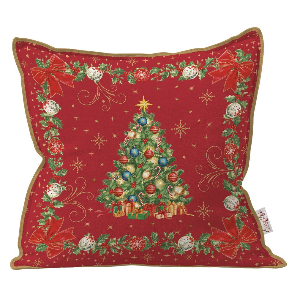 EASY LIFE Cuscino Natalizio Christmas Heritage Albero in Poliestere 45x45cm